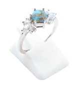 Ring Zilver 925 'Zilveren Sneeuwvlok' - Turkoois