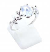 Ring Zilver 925 'Fluisterende Laurier' - Aquamarijn
