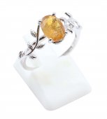 Ring Zilver 925 'Fluisterende Laurier' - Citrien