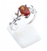 Ring Zilver 925 'Fluisterende Laurier' - Granaat
