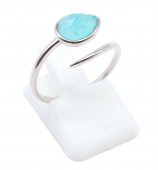 Ring Zilver 925 'Zilveren Slang' - Amazoniet