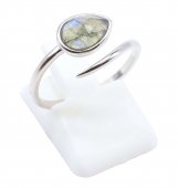 Ring Zilver 925 'Zilveren Slang' - Labradoriet