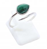 Ring Zilver 925 'Zilveren Slang' - Malachiet