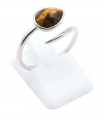 Ring Zilver 925 'Zilveren Slang' - Tijgeroog