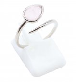 Ring Zilver 925 'Zilveren Slang' - Rozenkwarts