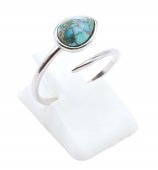 Ring Zilver 925 'Zilveren Slang' - Turkoois