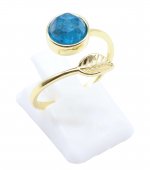 Ring Zilver 925 'Gouden Blad' - Apatiet