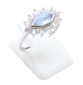 Ring Zilver 925 'Zonneoog' - Aquamarijn