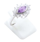 Ring Zilver 925 'Zonneoog' - Amethist