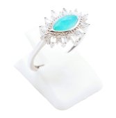 Ring Zilver 925 'Zonneoog' - Amazoniet