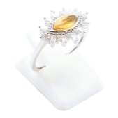 Ring Zilver 925 'Zonneoog' - Citrien
