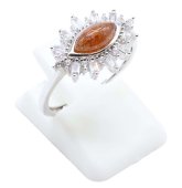 Ring Zilver 925 'Zonneoog' - Granaat