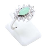 Ring Zilver 925 'Zonneoog' - Groene Jade