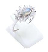 Ring Zilver 925 'Zonneoog' - Labradoriet