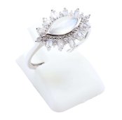Ring Zilver 925 'Zonneoog' - Maansteen