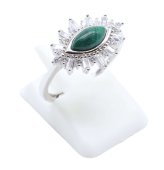 Ring Zilver 925 'Zonneoog' - Malachiet