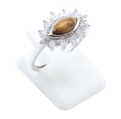 Ring Zilver 925 'Zonneoog' - Tijgeroog