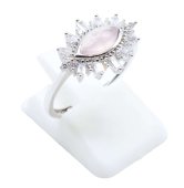 Ring Zilver 925 'Zonneoog' - Rozenkwarts