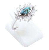 Ring Zilver 925 'Zonneoog' - Turkoois