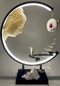 Wierookhouder Backflow Offer aan Boeddha LED 43cm