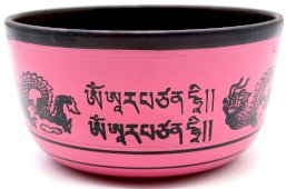Tibetaanse Klankschaal Aluminium Draak Roze 850g