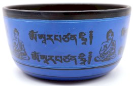 Tibetaanse Klankschaal Aluminium Boeddha Blauw 850g