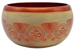 Tibetaanse Klankschaal Aluminium OM Beige 550g