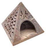 Kaarshouder Steen Piramide 12cm