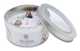 Kaars Green Tree 'Genezing' Amethist + Lavendel 70g