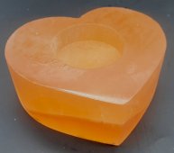 Kandelaar Seleniet Oranje Hart 8cm