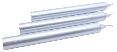 Doorgekleurde Kaars 22cm - Zilver - 8pcs