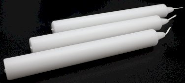Doorgekleurde Kaars 22cm - Wit - 12pcs