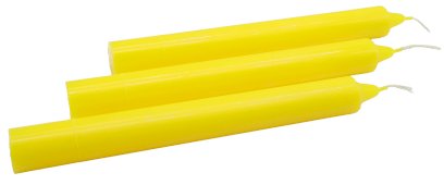 Doorgekleurde Kaars 22cm - Felgeel - 12pcs