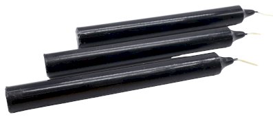 Doorgekleurde Kaars 22cm - Zwart - 12pcs
