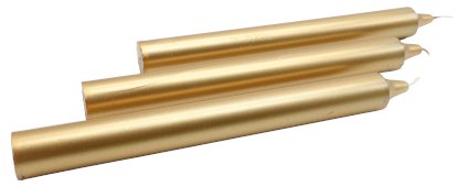 Doorgekleurde Kaars 22cm - Goud - 8pcs