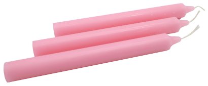 Doorgekleurde Kaars 22cm - Lichtroze - 12pcs