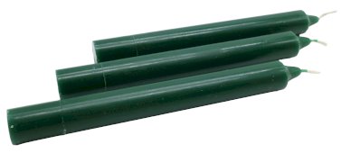 Doorgekleurde Kaars 22cm - Dennengroen - 12pcs