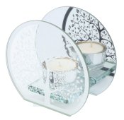 Kandelaar Glas Levensboom Enkel 11cm