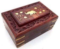 Sieradendoosje Hout Olifant 15cm