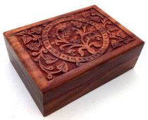 Sieradendoosje Hout Levensboom 18cm