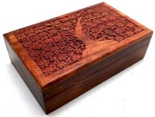 Sieradendoos Hout Boom & Bladeren 20cm