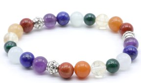 Armband 7 Chakra's PREMIUM 1-Mix kralen 8mm