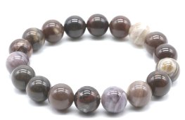 Armband Fossiel Agaat kralen 10mm