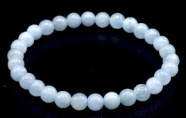 Armband Aquamarijn 'AA' kralen 6mm