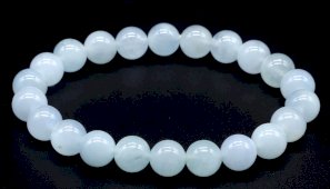 Armband Aquamarijn 'AA' kralen 8mm