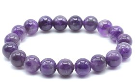 Armband 'Dark' Amethist kralen 10mm