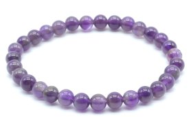 Armband 'Dark' Amethist kralen 6mm