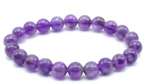 Armband 'Dark' Amethist kralen 8mm