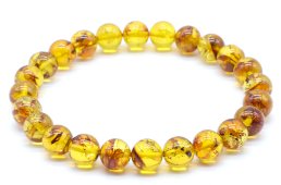 Armband Donker Barnsteen kralen 8mm