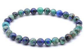 Armband Azuriet 'AAA' kralen 6mm
